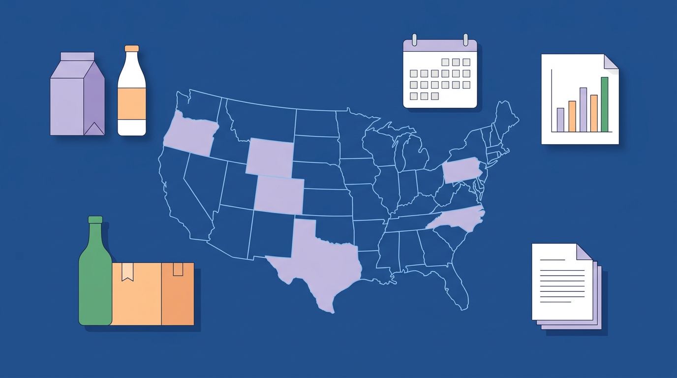 Cover illustration for the article: U.S. Packaging EPR 2026: Guide for CPG Brands
