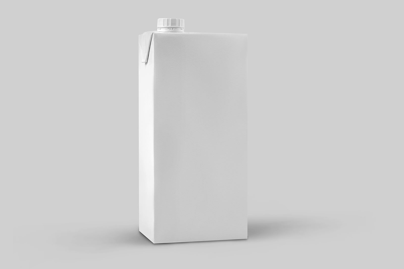 An unprinted carton at design freeze, before artwork is applied