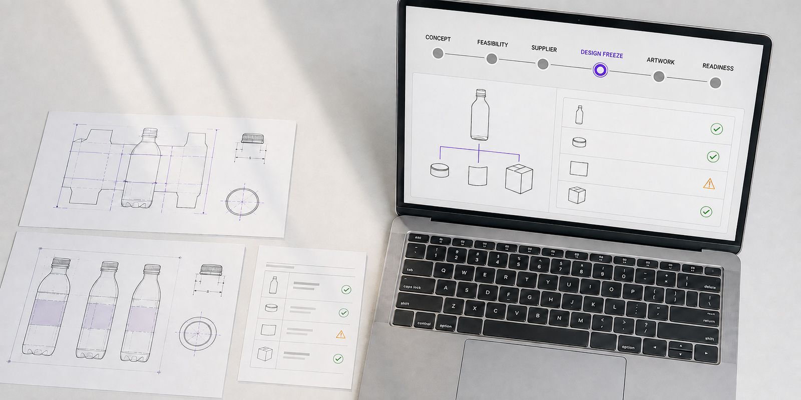 A project timeline showing launch milestones and dependencies